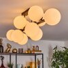 Gastor ceiling light, globe light white, 10-light sources