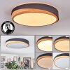 Hiral ceiling light, Panel LED Ecru, black, 1-light source