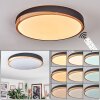 Hiral ceiling light, Panel LED Ecru, black, 1-light source, Remote control