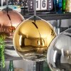 Koyoto hanging light, globe light, pendant light chrome, gold, clear, coppery, Smoke-coloured, 3-light sources