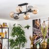 Gastor ceiling light, globe light Amber, Smoke-coloured, 6-light sources