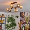 Gastor ceiling light, globe light Amber, Smoke-coloured, 6-light sources