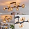 Gastor ceiling light, globe light Amber, clear, 8-light sources