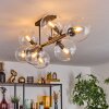 Gastor ceiling light, globe light clear, 8-light sources