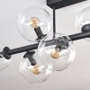 Gastor ceiling light, globe light clear, 8-light sources