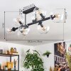 Gastor ceiling light, globe light clear, 8-light sources