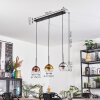 Koyoto hanging light, globe light, pendant light chrome, gold, clear, coppery, Smoke-coloured, 3-light sources