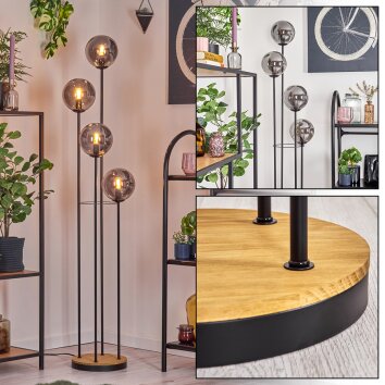 Gastor floor lamp 30 cm Dark wood, black, 4-light sources