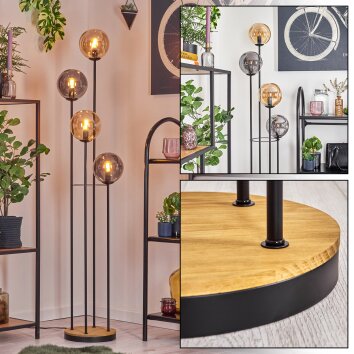 Gastor floor lamp 30 cm Dark wood, black, 4-light sources