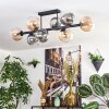 Gastor ceiling light, globe light Amber, clear, Smoke-coloured, 8-light sources