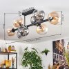 Gastor ceiling light, globe light Amber, clear, Smoke-coloured, 8-light sources