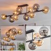Gastor ceiling light, globe light Amber, Smoke-coloured, 10-light sources