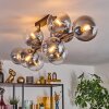 Chehalis ceiling light, globe light clear, Smoke-coloured, 10-light sources