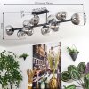 Chehalis ceiling light, globe light clear, Smoke-coloured, 10-light sources