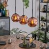 Ripoll hanging light, globe light, pendant light coppery, 3-light sources
