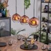 Ripoll hanging light, globe light, pendant light clear, coppery, 3-light sources