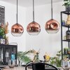 Ripoll hanging light, globe light, pendant light clear, coppery, 3-light sources