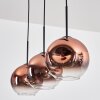 Ripoll hanging light, globe light, pendant light clear, coppery, 3-light sources