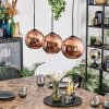 Koyoto hanging light, globe light, pendant light coppery, 3-light sources