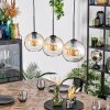 Koyoto hanging light, globe light, pendant light Amber, clear, 3-light sources