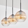 Koyoto hanging light, globe light, pendant light Amber, clear, 3-light sources