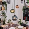 Koyoto hanging light, globe light, pendant light 30 cm blue, green, coppery, 3-light sources