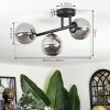 Chehalis ceiling light, globe light Smoke-coloured, 3-light sources