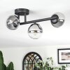 Chehalis ceiling light, globe light clear, Smoke-coloured, 3-light sources