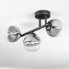 Chehalis ceiling light, globe light clear, Smoke-coloured, 3-light sources