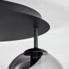 Gastor ceiling light, globe light 45 cm clear, Smoke-coloured, 5-light sources