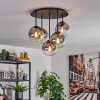 Gastor ceiling light, globe light 45 cm clear, Smoke-coloured, 5-light sources