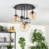 Gastor ceiling light, globe light 45 cm Amber, clear, Smoke-coloured, 5-light sources