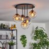 Gastor ceiling light, globe light 45 cm Amber, clear, Smoke-coloured, 5-light sources