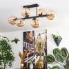 Gastor ceiling light, globe light Amber, 6-light sources
