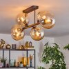 Gastor ceiling light, globe light Amber, 6-light sources