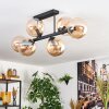Gastor ceiling light, globe light Amber, 6-light sources