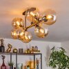 Gastor ceiling light, globe light Amber, 8-light sources