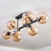 Gastor ceiling light, globe light Amber, 8-light sources