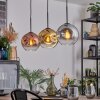 Ripoll hanging light, globe light, pendant light gold, clear, coppery, Smoke-coloured, 3-light sources