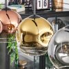 Ripoll hanging light, globe light, pendant light gold, clear, coppery, Smoke-coloured, 3-light sources