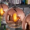 Koyoto hanging light, globe light, pendant light clear, coppery, 3-light sources