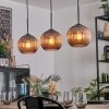 Koyoto hanging light, globe light, pendant light coppery, 3-light sources