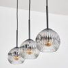 Ripoll hanging light, globe light, pendant light clear, Smoke-coloured, 3-light sources