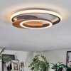 Rapoila ceiling light LED Wood like finish, black, 1-light source