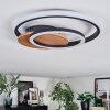 Rapoila ceiling light LED Wood like finish, black, 1-light source