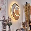 Rapoila wall light LED Wood like finish, black, 1-light source
