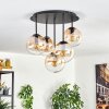 Gastor ceiling light, globe light 45 cm Amber, clear, 5-light sources