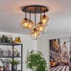 Gastor ceiling light, globe light 45 cm Amber, clear, 5-light sources