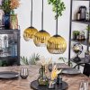 Koyoto hanging light, globe light, pendant light gold, clear, 3-light sources