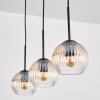 Koyoto hanging light, globe light, pendant light Amber, clear, 3-light sources